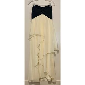 Empire Waist Formal Dress - Black & Cream (USED LIKE NEW)